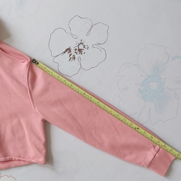 All saints cold shoulder cropped soft pink hoodie - Picture 11 of 14
